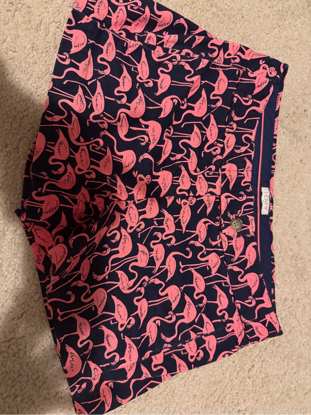 Women's Navy & Pink Flamingo Print Shorts by J. Crew